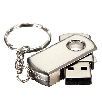 64GB USB 2.0 Silver Metal Swivel Flash Memory Stick Storage Thumb Pen Drive